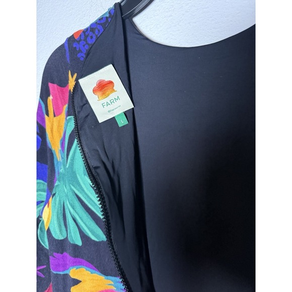 FARM RIO Mystic Jungle Midi Knit Dress Size L Artsy Bohemian - Picture 7 of 12